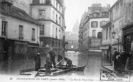 300A Inondations de Paris (janvier 1901). La rue du Haut-Pavé