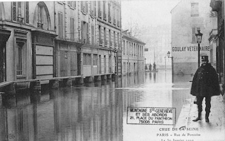 307 Crue de la Seine. Rue de Pontoise le 30 janvier 1910