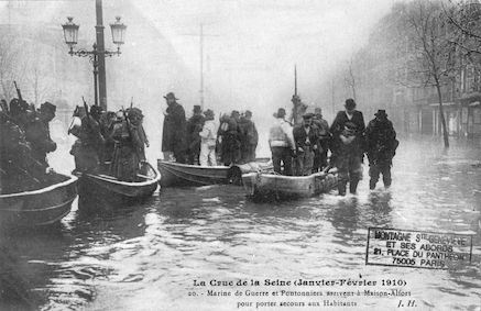 402 Crue de la Seine (jan-fév 1910) Marine de guerre et Pontonniers à Maison-Alfort