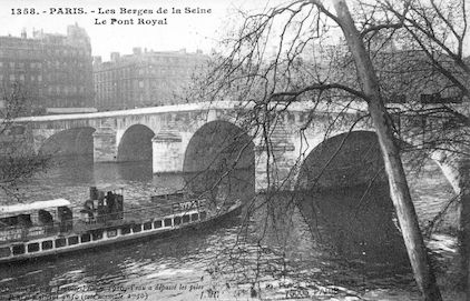 437 Crue de la Seine (jan-fév 1910) Pont Royal. Cote 9m50(normale 2m50)
