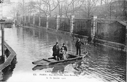 444A Crue de la Seine. Rue des Fossés Saint Bernard le 30 janvier 1910