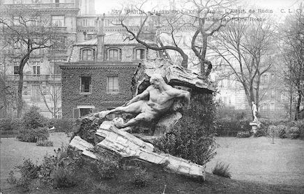 580 Jardin du Luxembourg. L'effort de Rodin. Fontaine de Pierre Roche