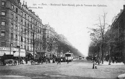 870 Boulevard Saint Marcel, pris de l'avenue des Gobelins